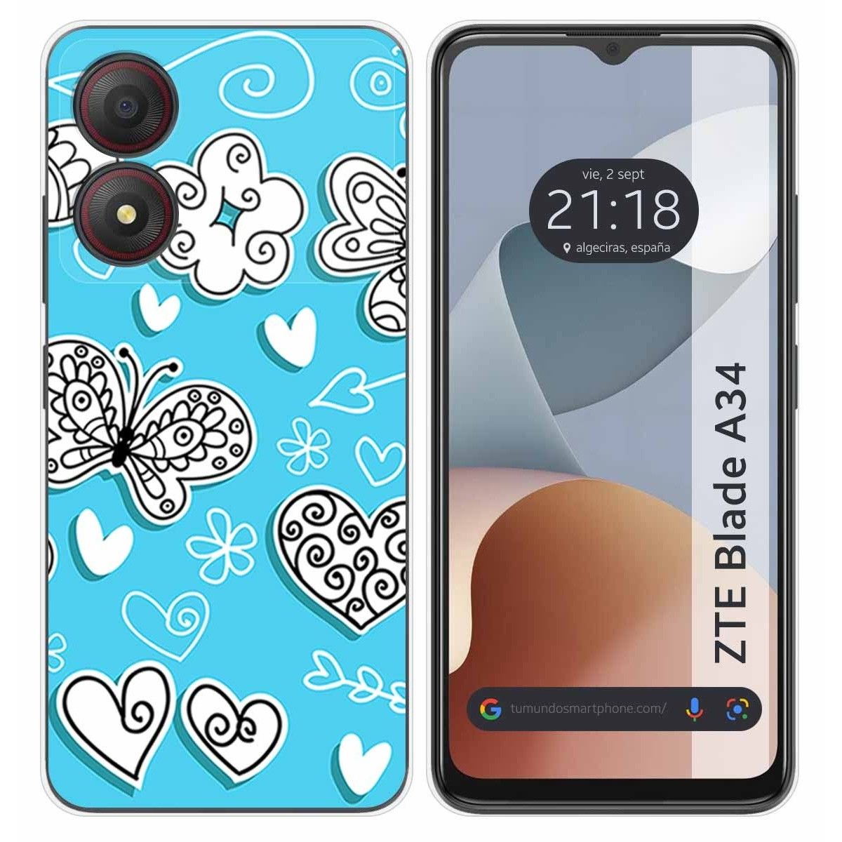 Funda Silicona para Zte Blade A34 4G diseño Mariposas Dibujos