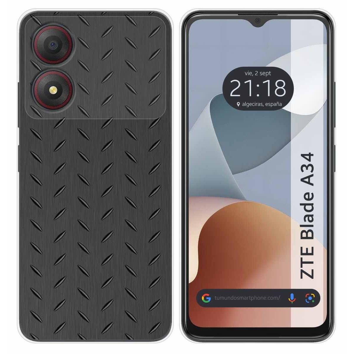 Funda Silicona para Zte Blade A34 4G diseño Metal Dibujos