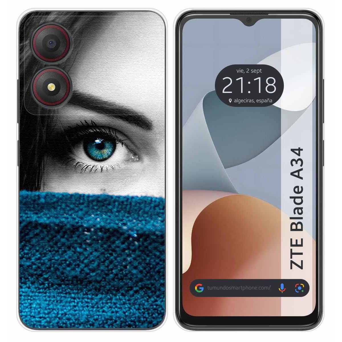 Funda Silicona para Zte Blade A34 4G diseño Ojo Dibujos
