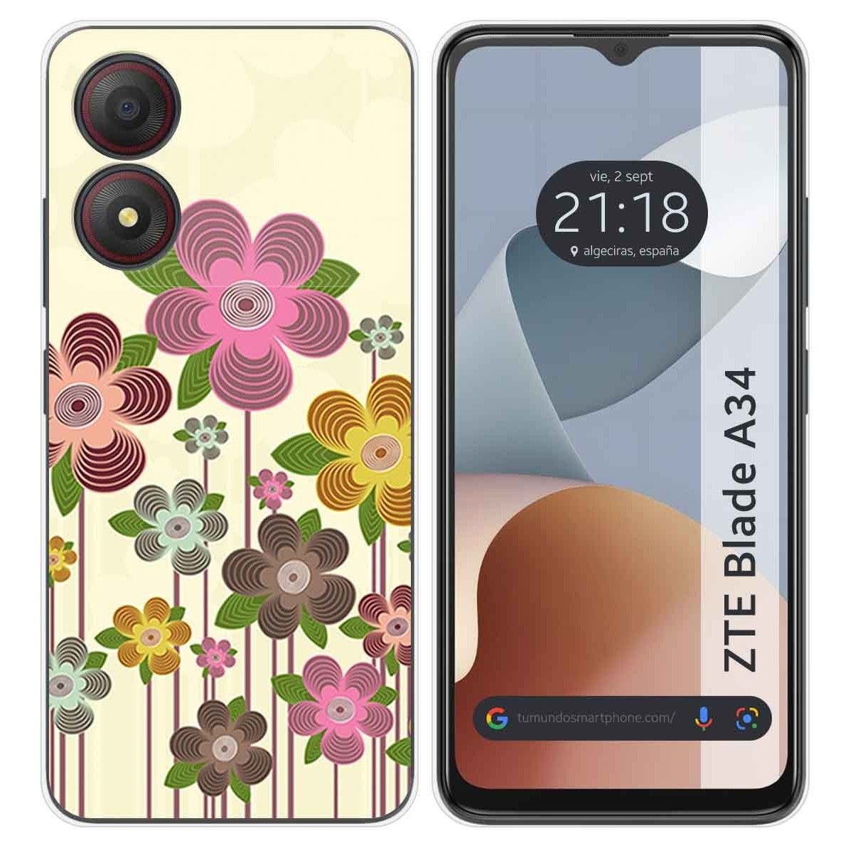 Funda Silicona para Zte Blade A34 4G diseño Primavera En Flor Dibujos