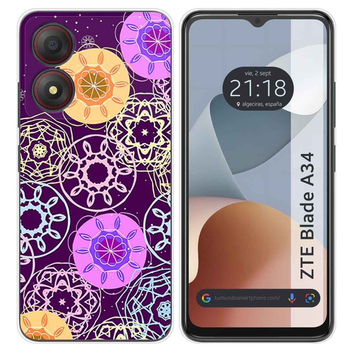 Funda Silicona para Zte Blade A34 4G diseño Radial Dibujos