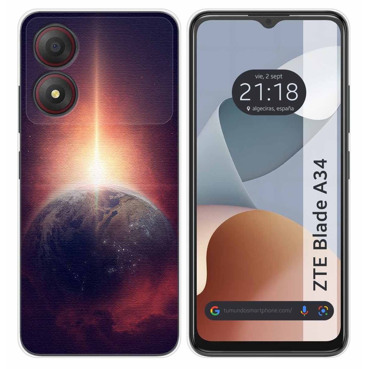 Funda Silicona para Zte Blade A34 4G diseño Tierra Dibujos