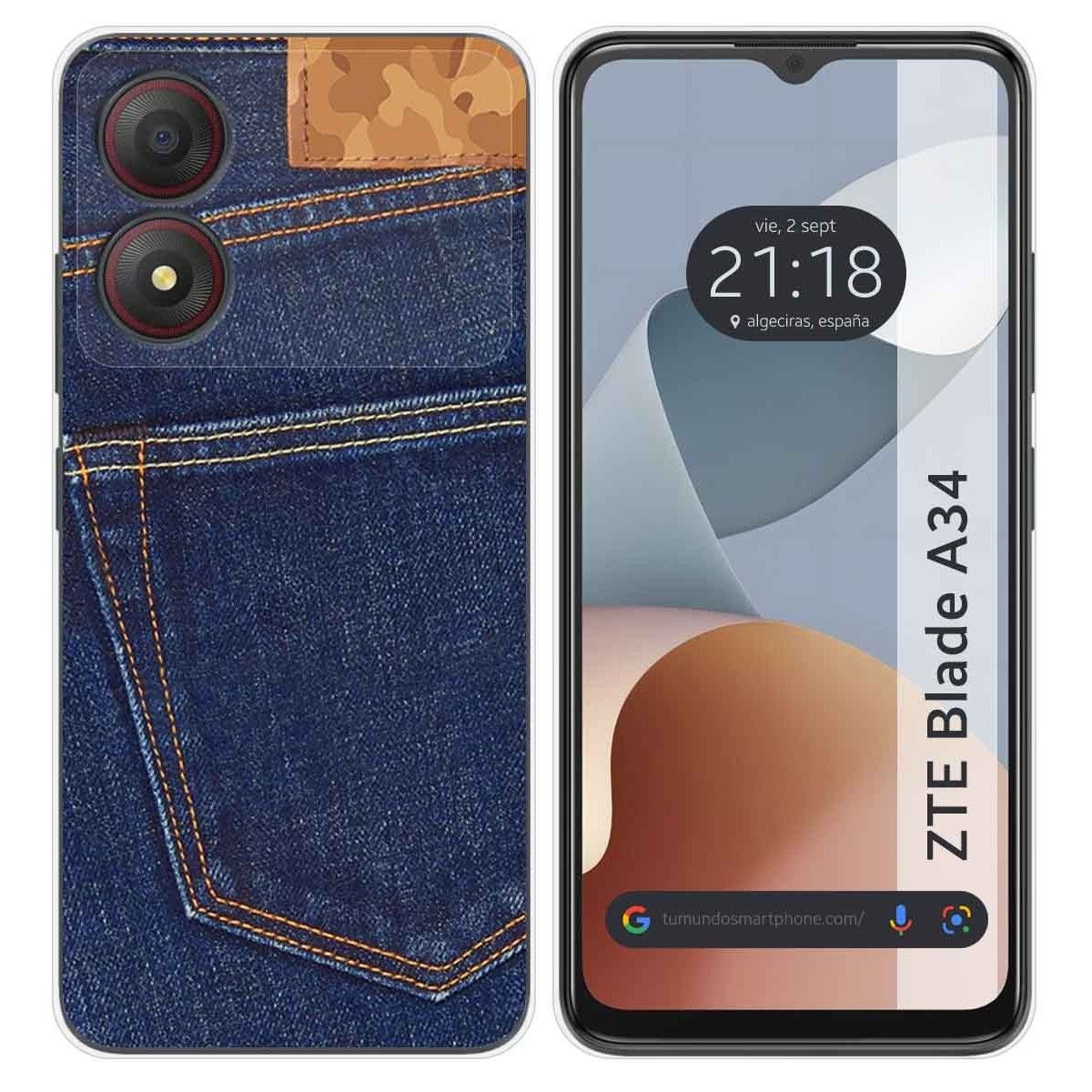 Funda Silicona para Zte Blade A34 4G diseño Vaquero Dibujos