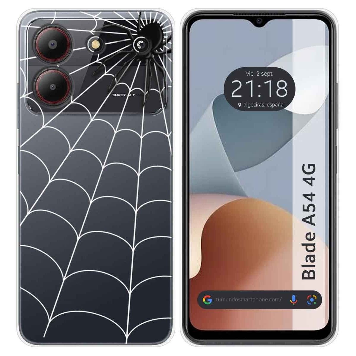 Funda Silicona Transparente para Zte Blade A54 4G diseño Araña Dibujos