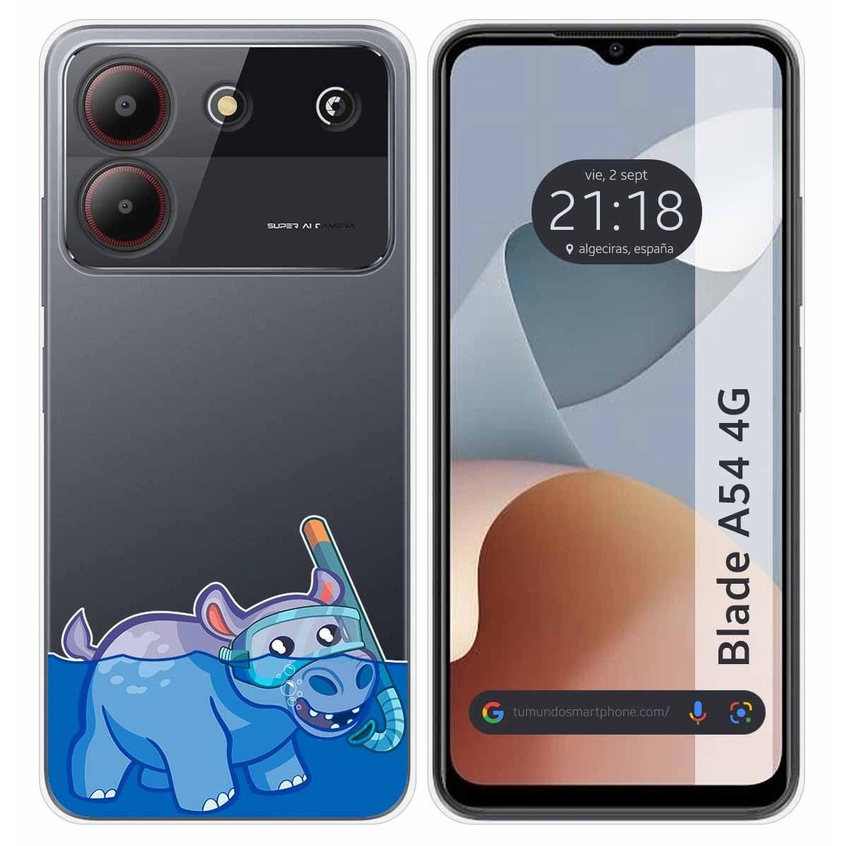 Funda Silicona Transparente para Zte Blade A54 4G diseño Hipo Dibujos