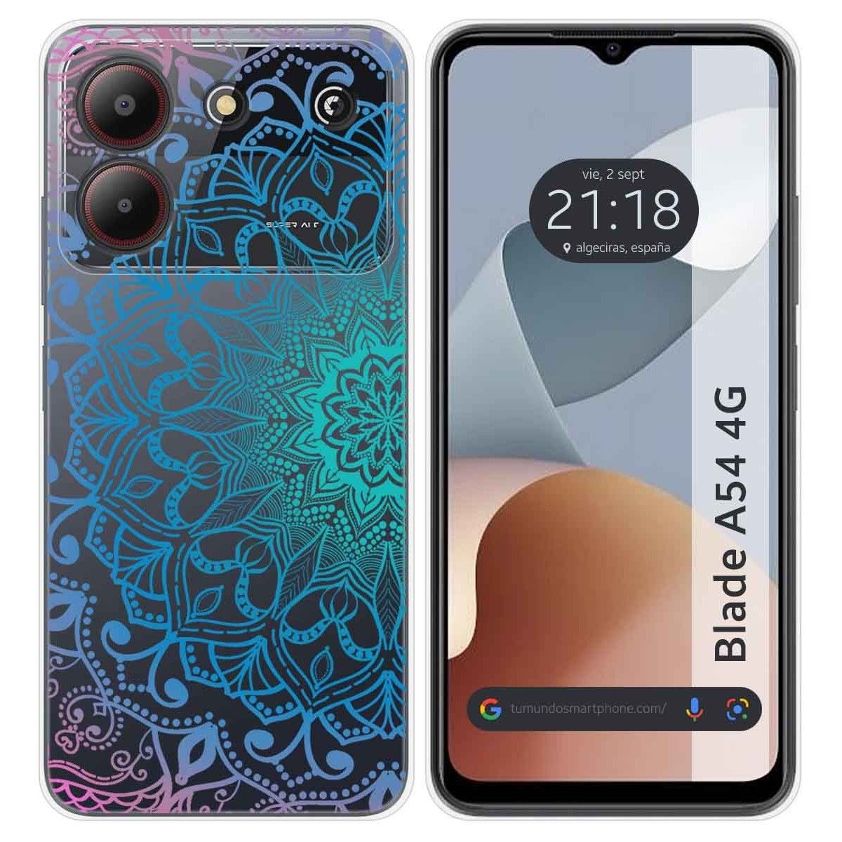 Funda Silicona Transparente para Zte Blade A54 4G diseño Mandala Dibujos