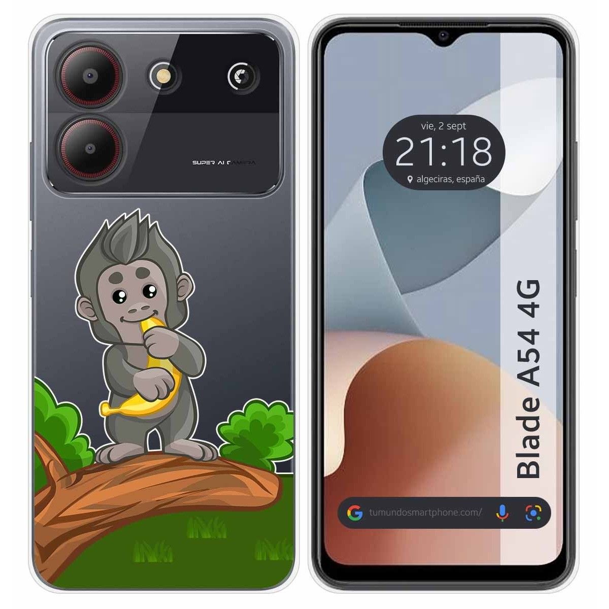 Funda Silicona Transparente para Zte Blade A54 4G diseño Mono Dibujos