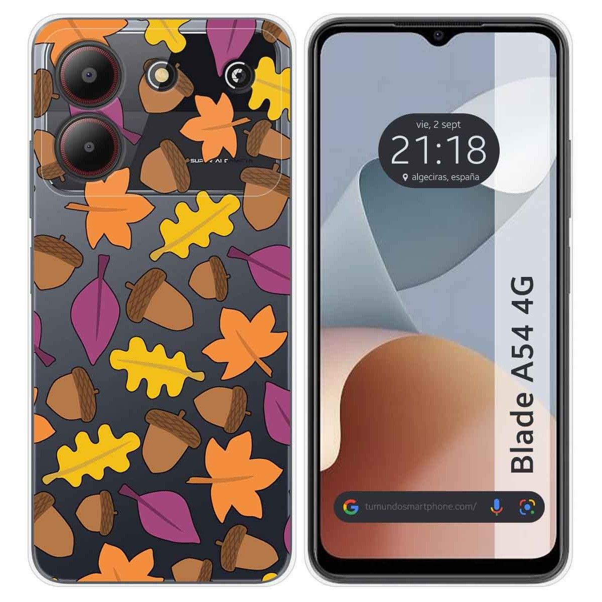Funda Silicona Transparente para Zte Blade A54 4G diseño Otoño Dibujos