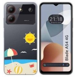 Funda Silicona Transparente para Zte Blade A54 4G diseño Playa Dibujos