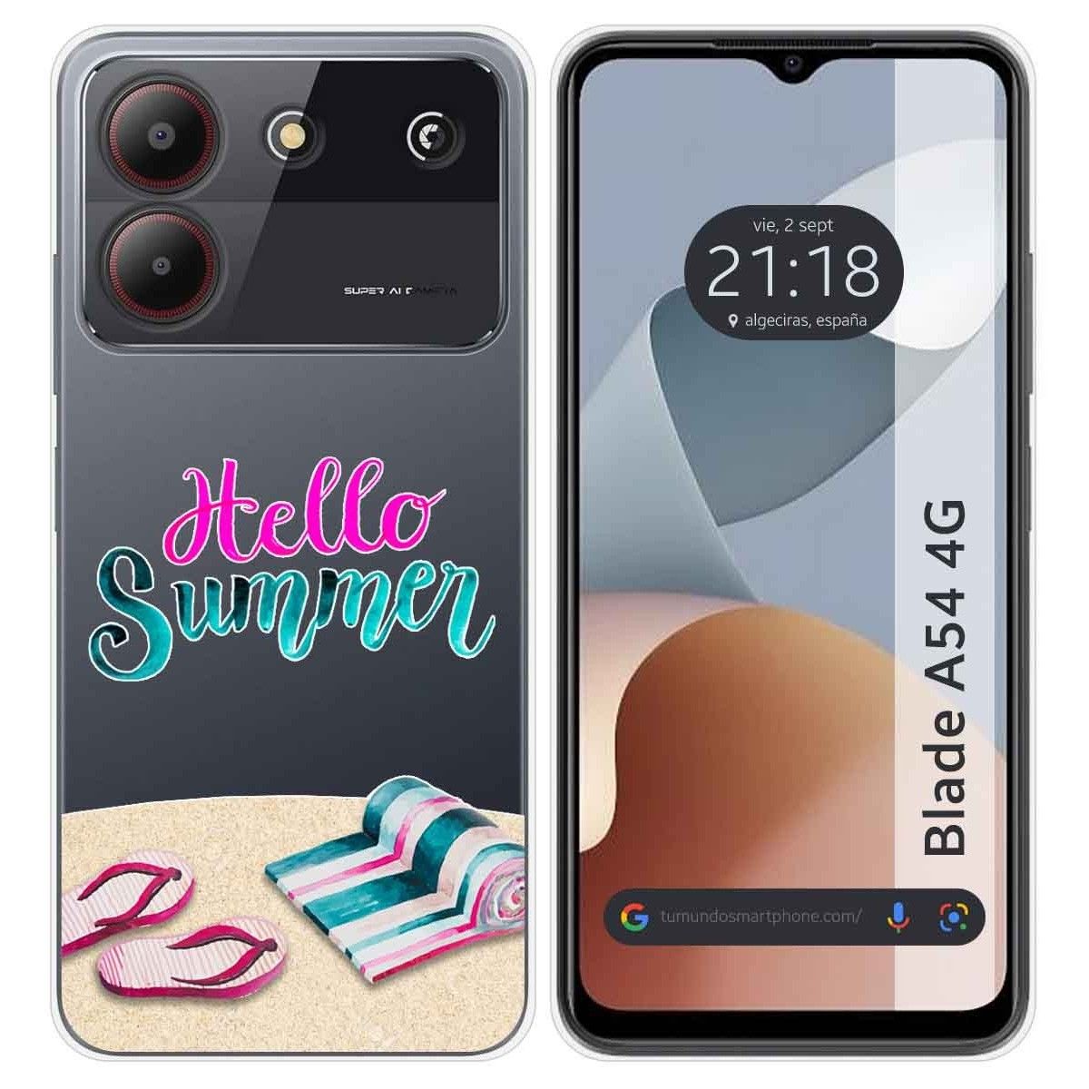 Funda Silicona Transparente para Zte Blade A54 4G diseño Summer Dibujos