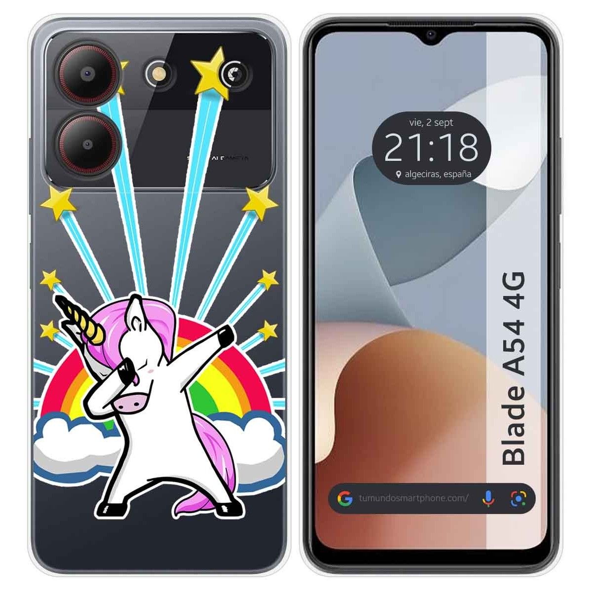 Funda Silicona Transparente para Zte Blade A54 4G diseño Unicornio Dibujos