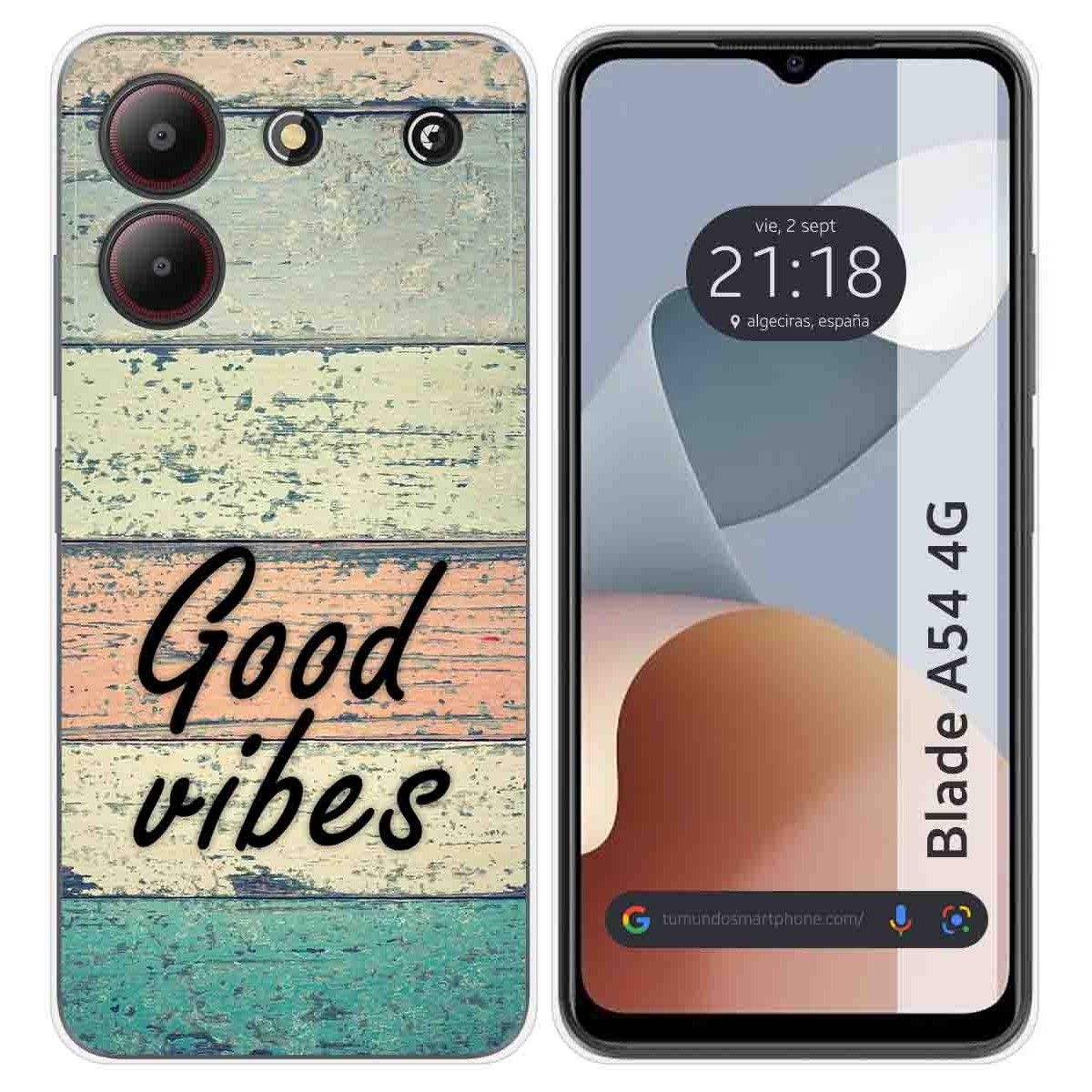 Funda Silicona para Zte Blade A54 4G diseño Madera 01 Dibujos