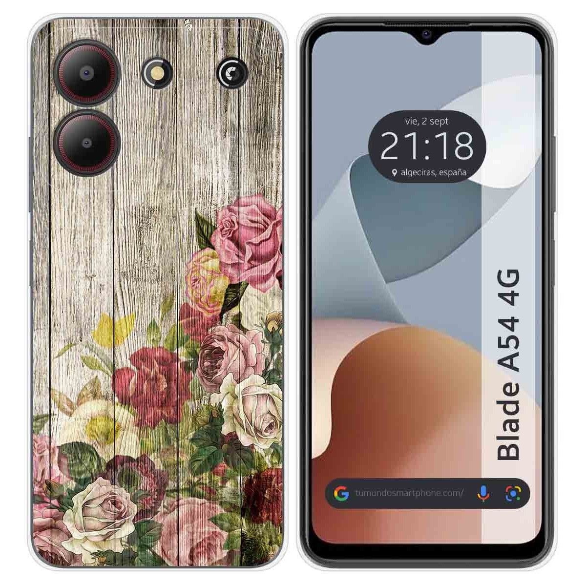 Funda Silicona para Zte Blade A54 4G diseño Madera 08 Dibujos