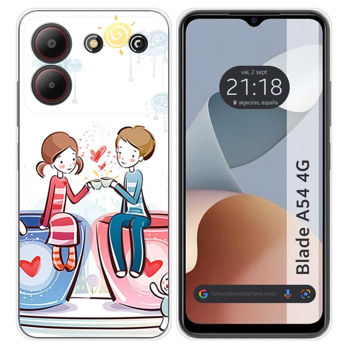 Funda Silicona para Zte Blade A54 4G diseño Café Dibujos