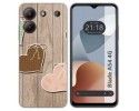 Funda Silicona para Zte Blade A54 4G diseño Corazones Madera Dibujos
