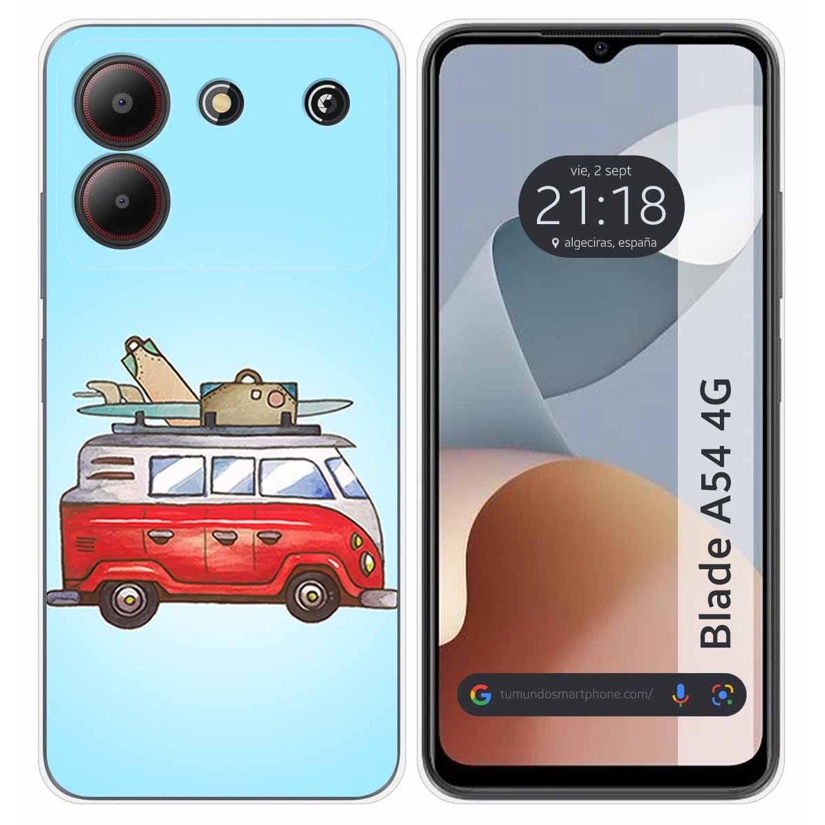 Funda Silicona para Zte Blade A54 4G diseño Furgoneta Dibujos