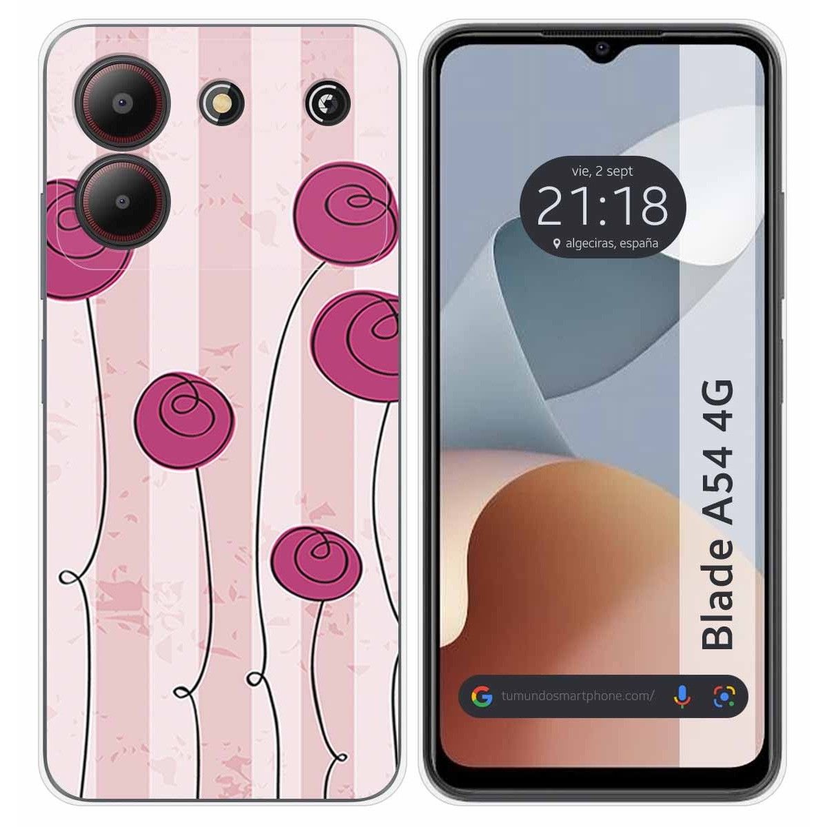 Funda Silicona para Zte Blade A54 4G diseño Flores Vintage Dibujos