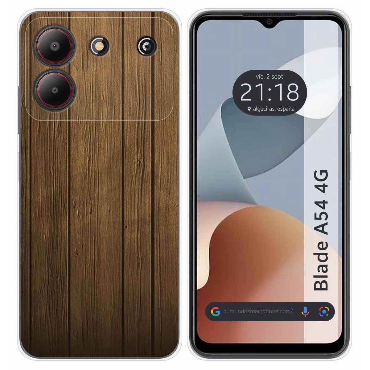 Funda Silicona para Zte Blade A54 4G diseño Madera Dibujos