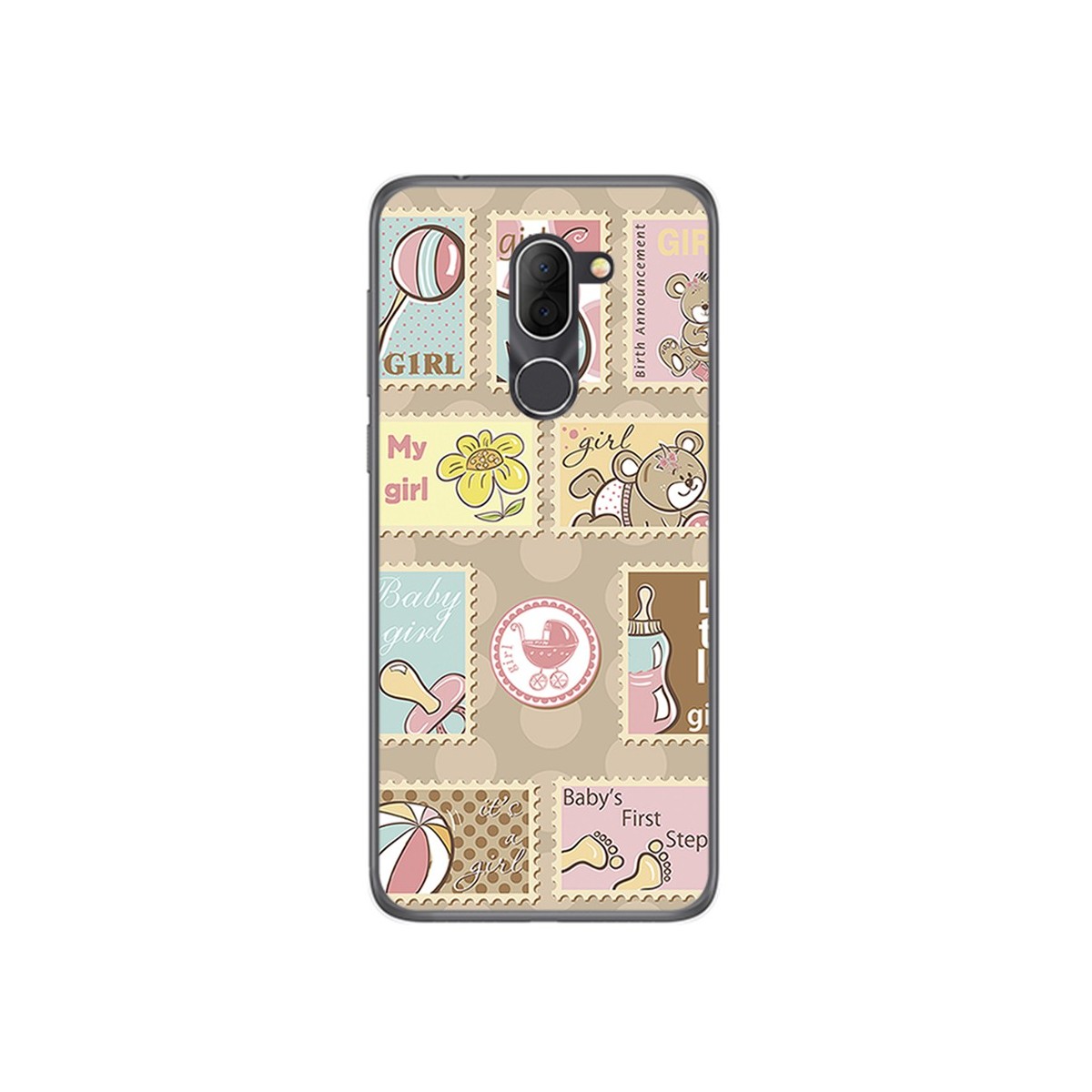 Funda Gel Tpu para Alcatel 3x Diseño Sellos Dibujos