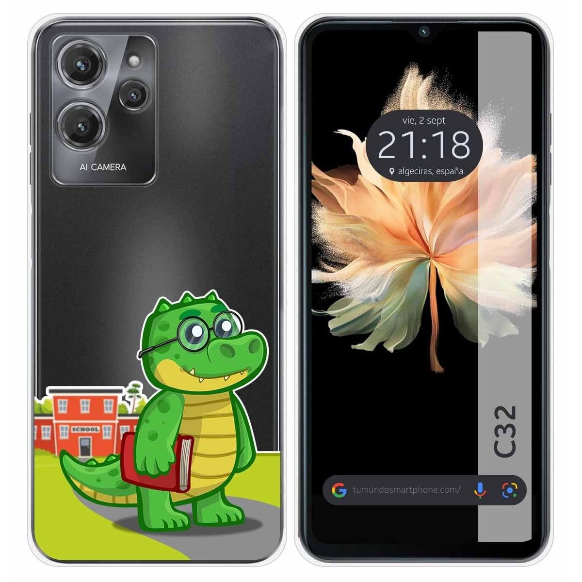 Funda Silicona Transparente para Oukitel C32 diseño Coco Dibujos