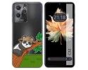 Funda Silicona Transparente para Oukitel C32 diseño Panda Dibujos