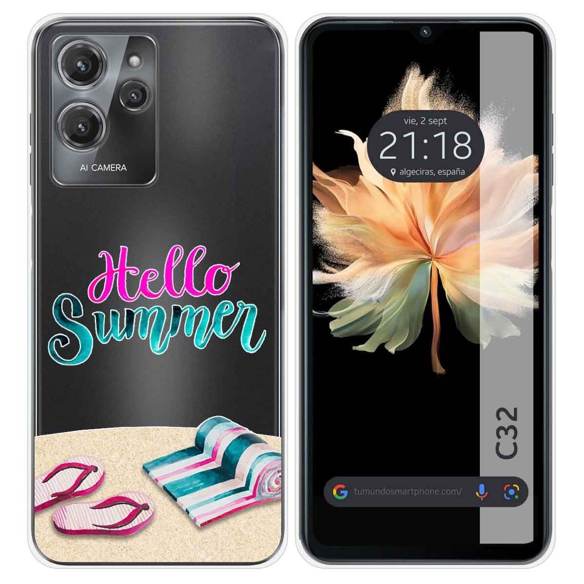 Funda Silicona Transparente para Oukitel C32 diseño Summer Dibujos