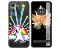 Funda Silicona Transparente para Oukitel C32 diseño Unicornio Dibujos
