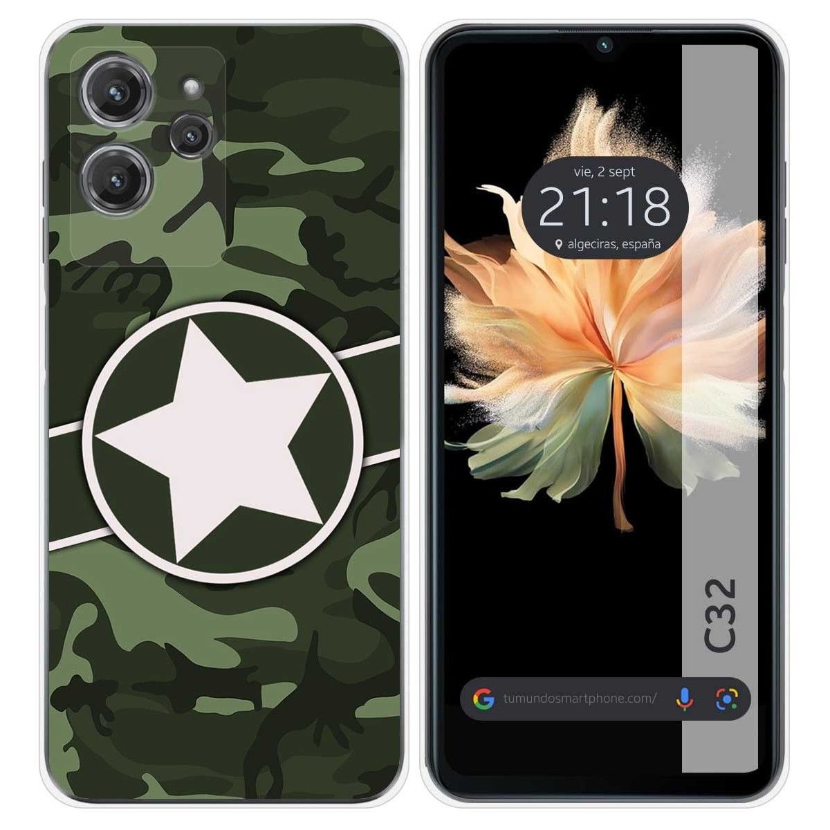 Funda Silicona para Oukitel C32 diseño Camuflaje 01 Dibujos