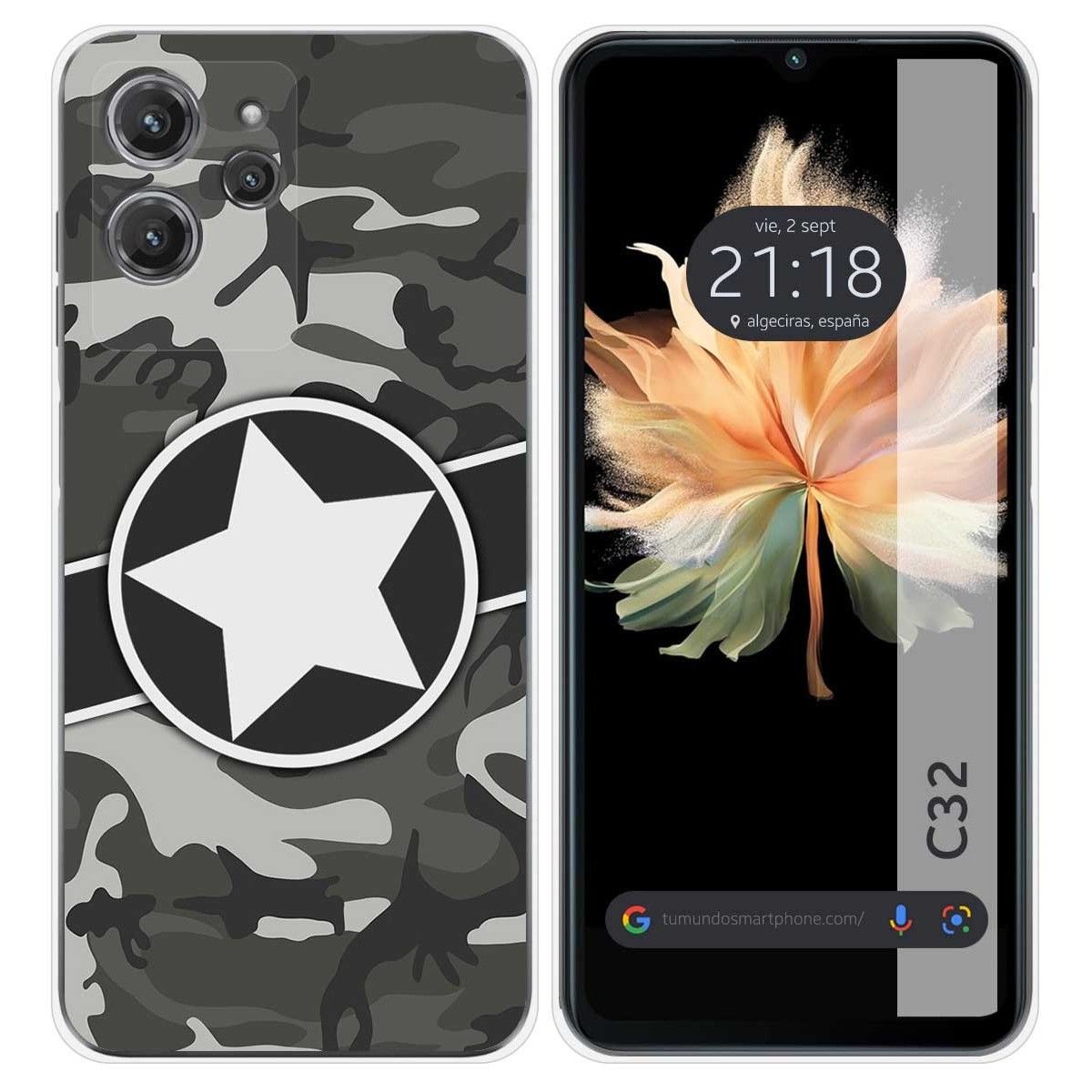 Funda Silicona para Oukitel C32 diseño Camuflaje 02 Dibujos