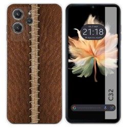 Funda Silicona para Oukitel C32 diseño Cuero 01 Dibujos