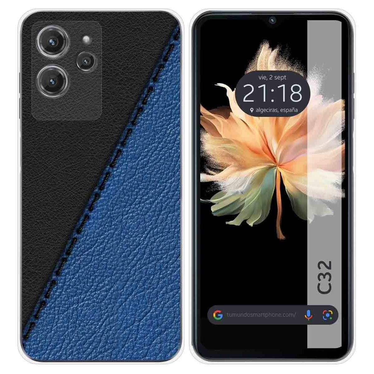 Funda Silicona para Oukitel C32 diseño Cuero 02 Dibujos