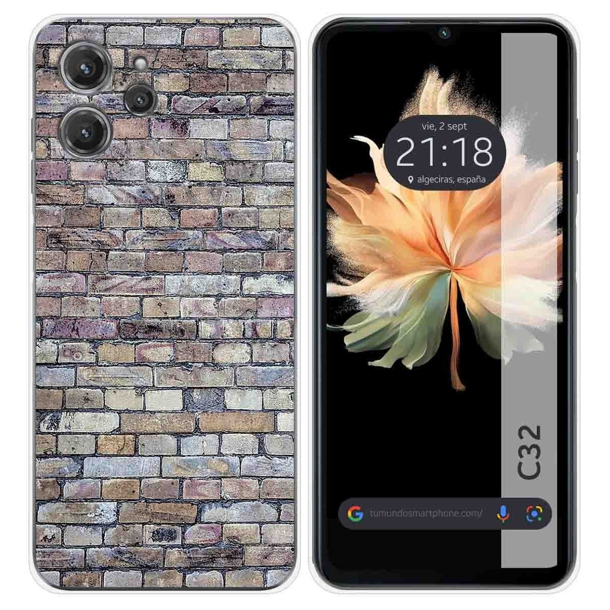 Funda Silicona para Oukitel C32 diseño Ladrillo 02 Dibujos