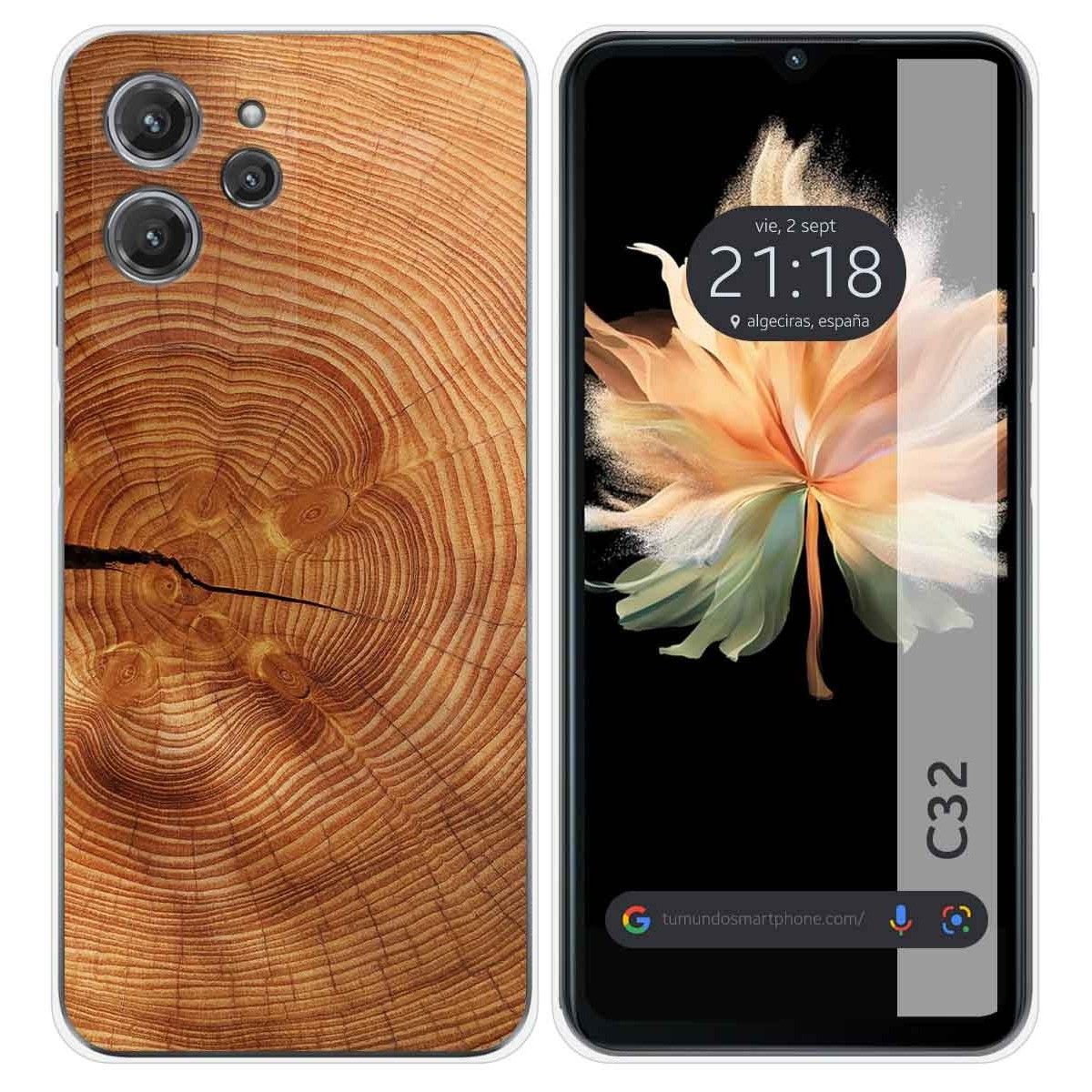 Funda Silicona para Oukitel C32 diseño Madera 04 Dibujos