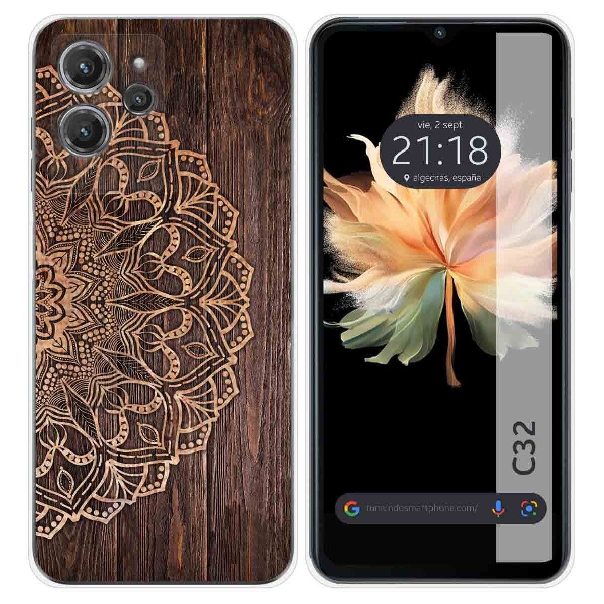 Funda Silicona para Oukitel C32 diseño Madera 06 Dibujos