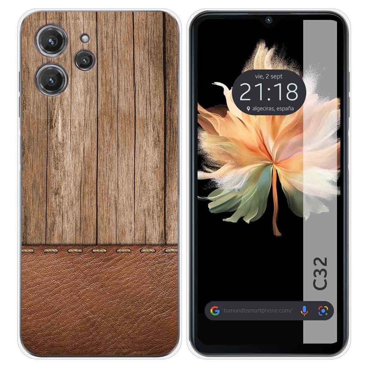 Funda Silicona para Oukitel C32 diseño Madera 09 Dibujos