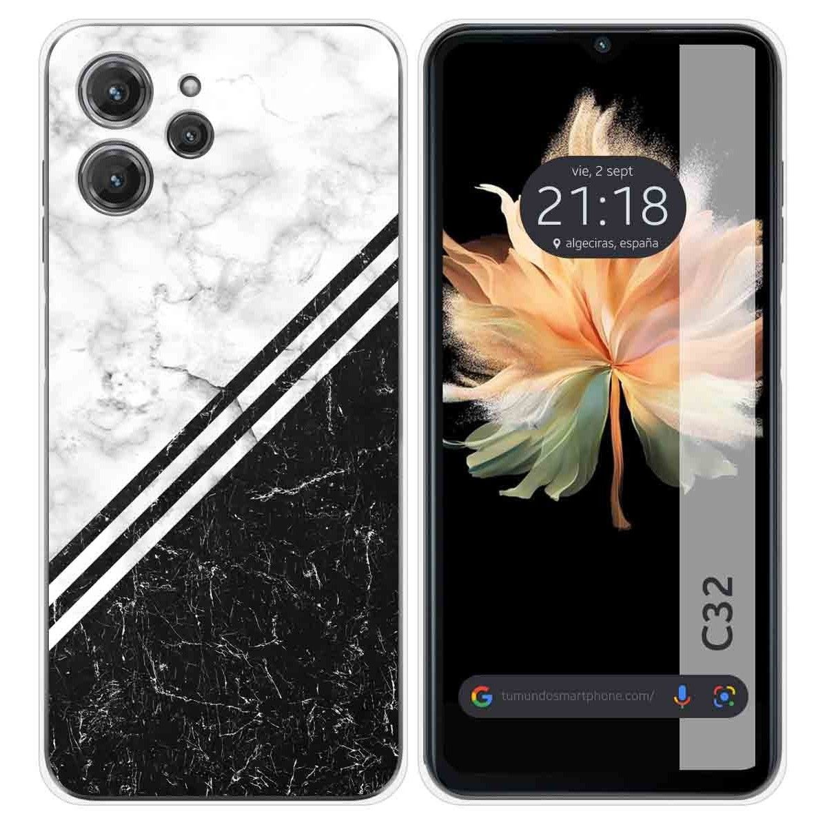 Funda Silicona para Oukitel C32 diseño Mármol 01 Dibujos
