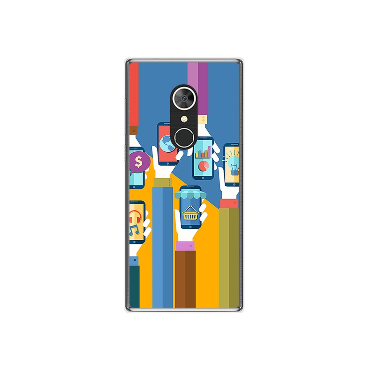 Funda Gel Tpu para Alcatel 5 Diseño Apps Dibujos