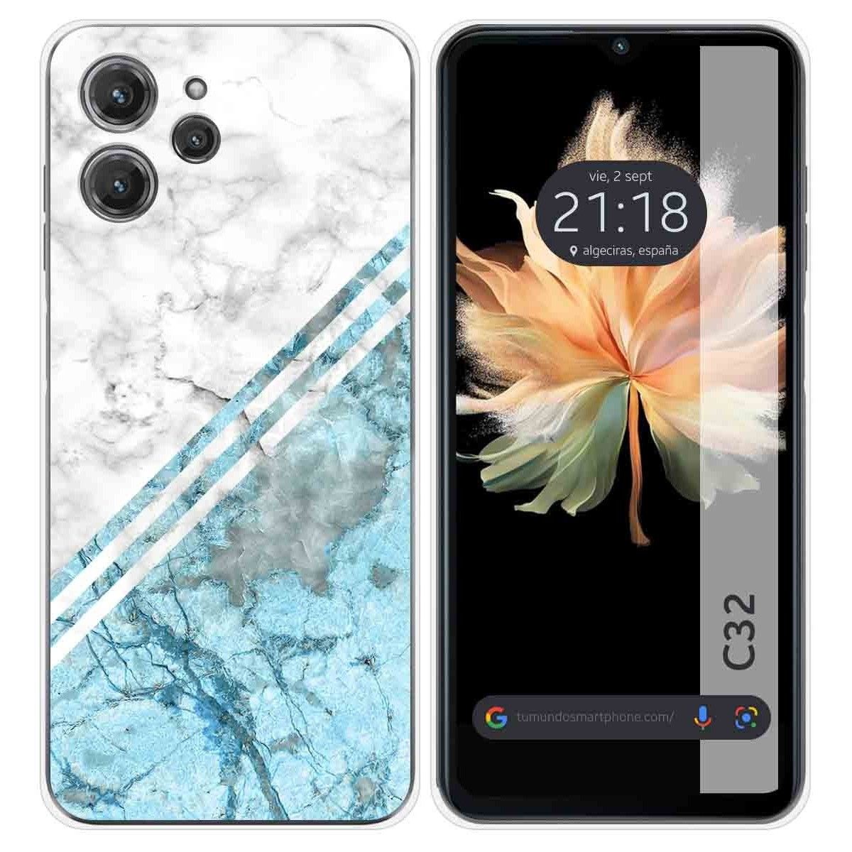 Funda Silicona para Oukitel C32 diseño Mármol 02 Dibujos