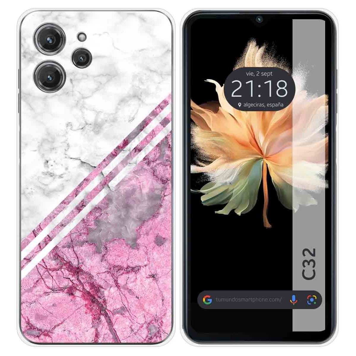 Funda Silicona para Oukitel C32 diseño Mármol 03 Dibujos
