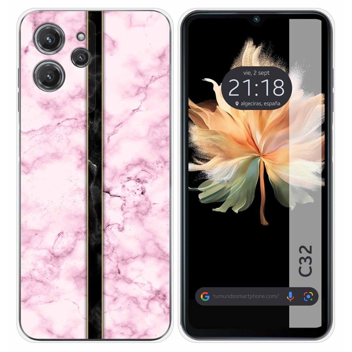 Funda Silicona para Oukitel C32 diseño Mármol 04 Dibujos
