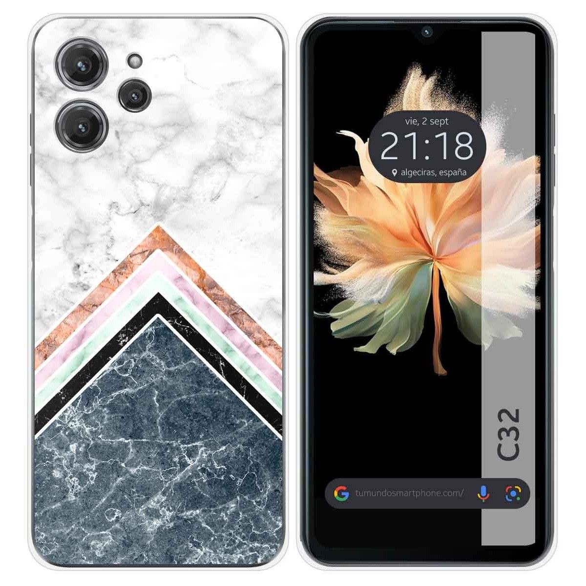 Funda Silicona para Oukitel C32 diseño Mármol 05 Dibujos