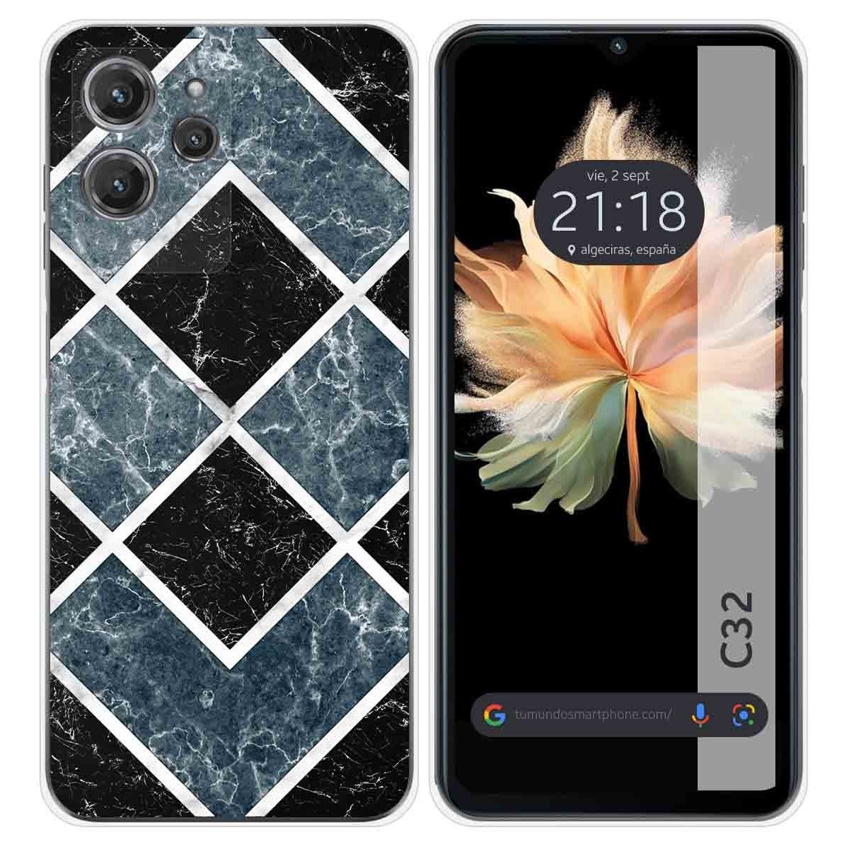 Funda Silicona para Oukitel C32 diseño Mármol 06 Dibujos