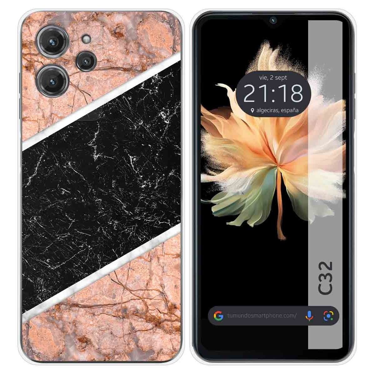 Funda Silicona para Oukitel C32 diseño Mármol 07 Dibujos