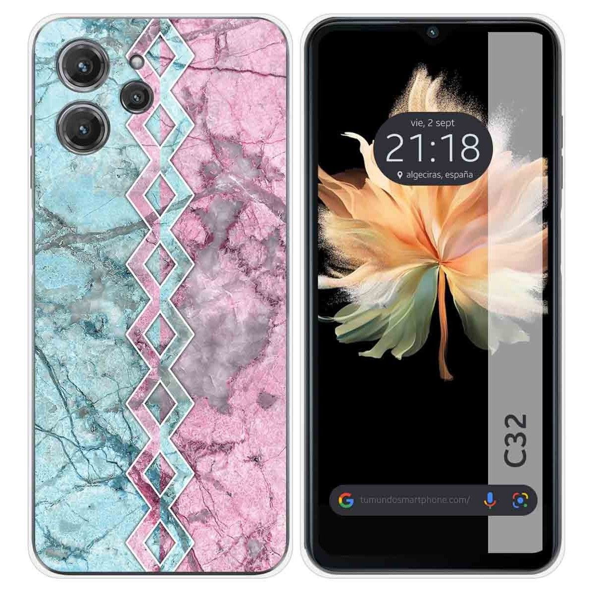 Funda Silicona para Oukitel C32 diseño Mármol 08 Dibujos