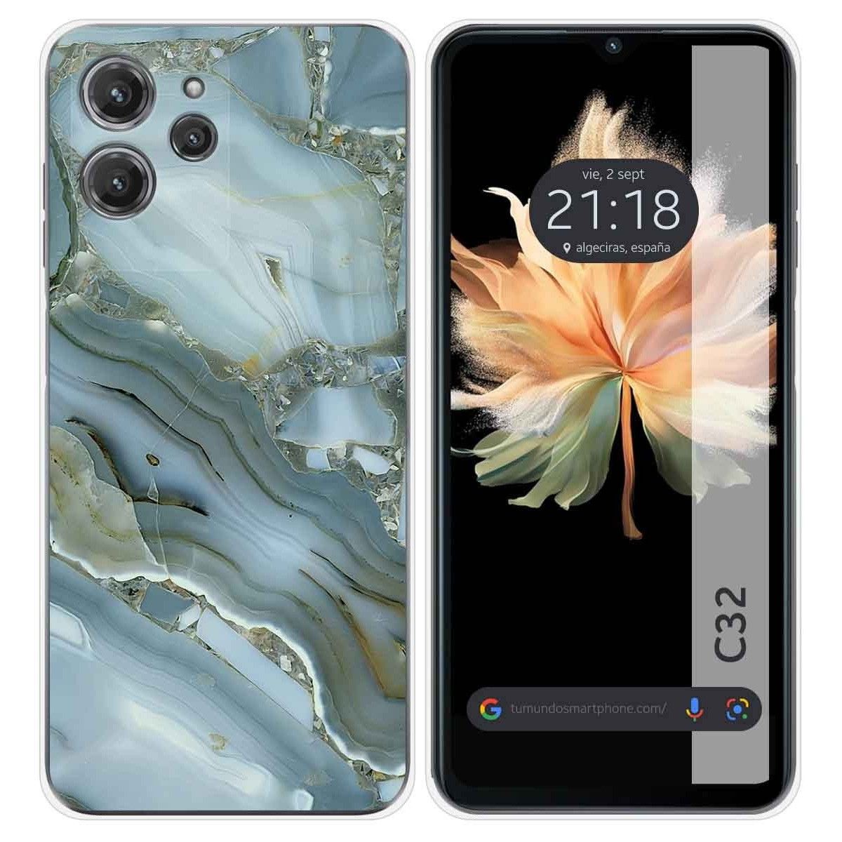 Funda Silicona para Oukitel C32 diseño Mármol 09 Dibujos