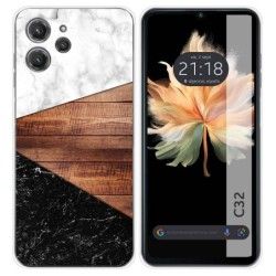 Funda Silicona para Oukitel C32 diseño Mármol 11 Dibujos