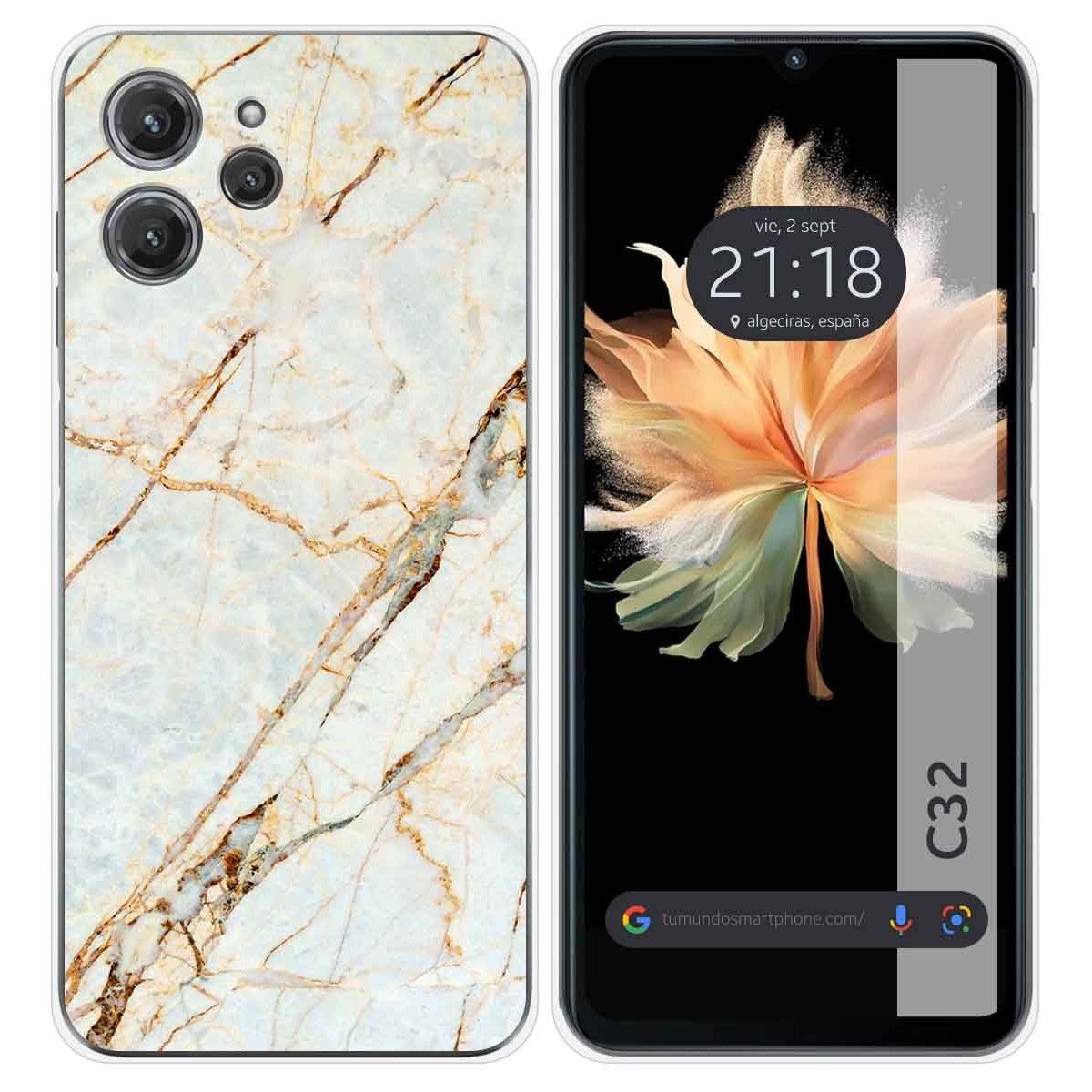 Funda Silicona para Oukitel C32 diseño Mármol 13 Dibujos
