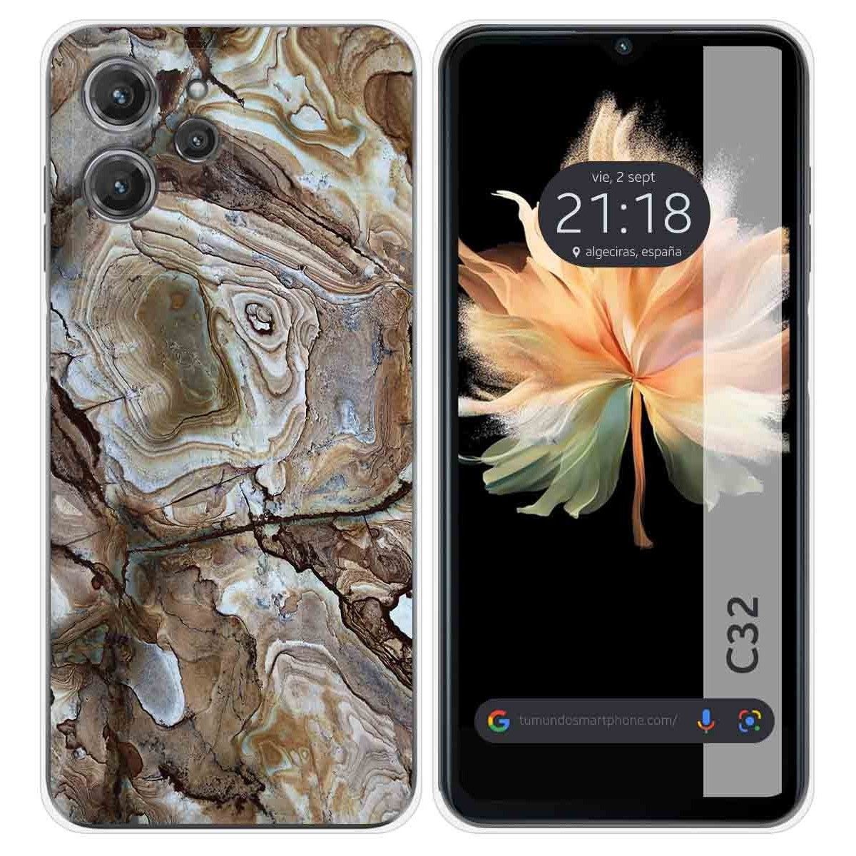 Funda Silicona para Oukitel C32 diseño Mármol 14 Dibujos