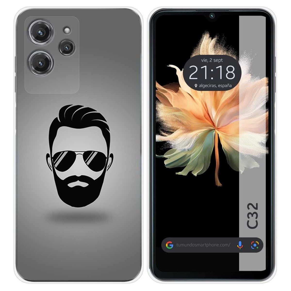 Funda Silicona para Oukitel C32 diseño Barba Dibujos