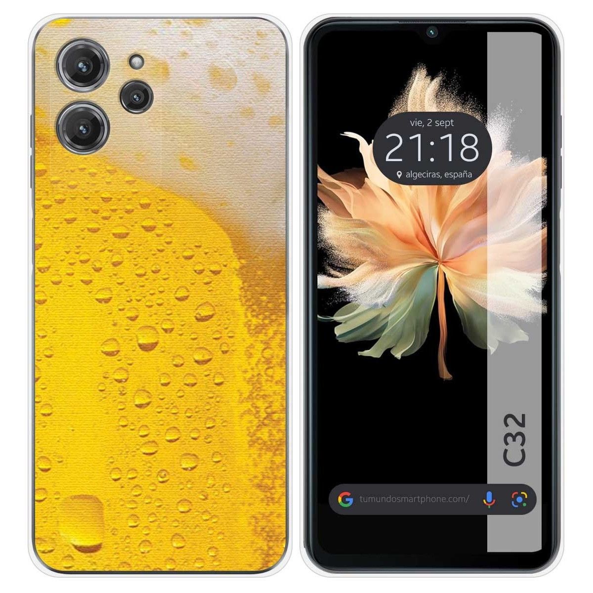 Funda Silicona para Oukitel C32 diseño Cerveza Dibujos